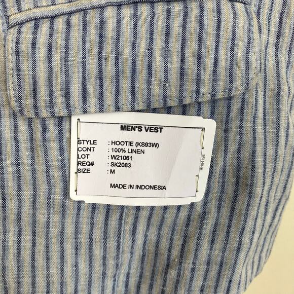 Kroon Mens Sz M New Suit Vest Waistcoat Mixed Media Linen Corduroy Preppy - Picture 7 of 15